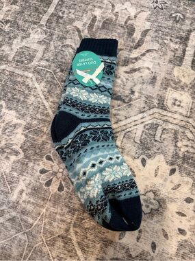 belk Blue and Navy Patterned Duo-Layer Nordic Socks